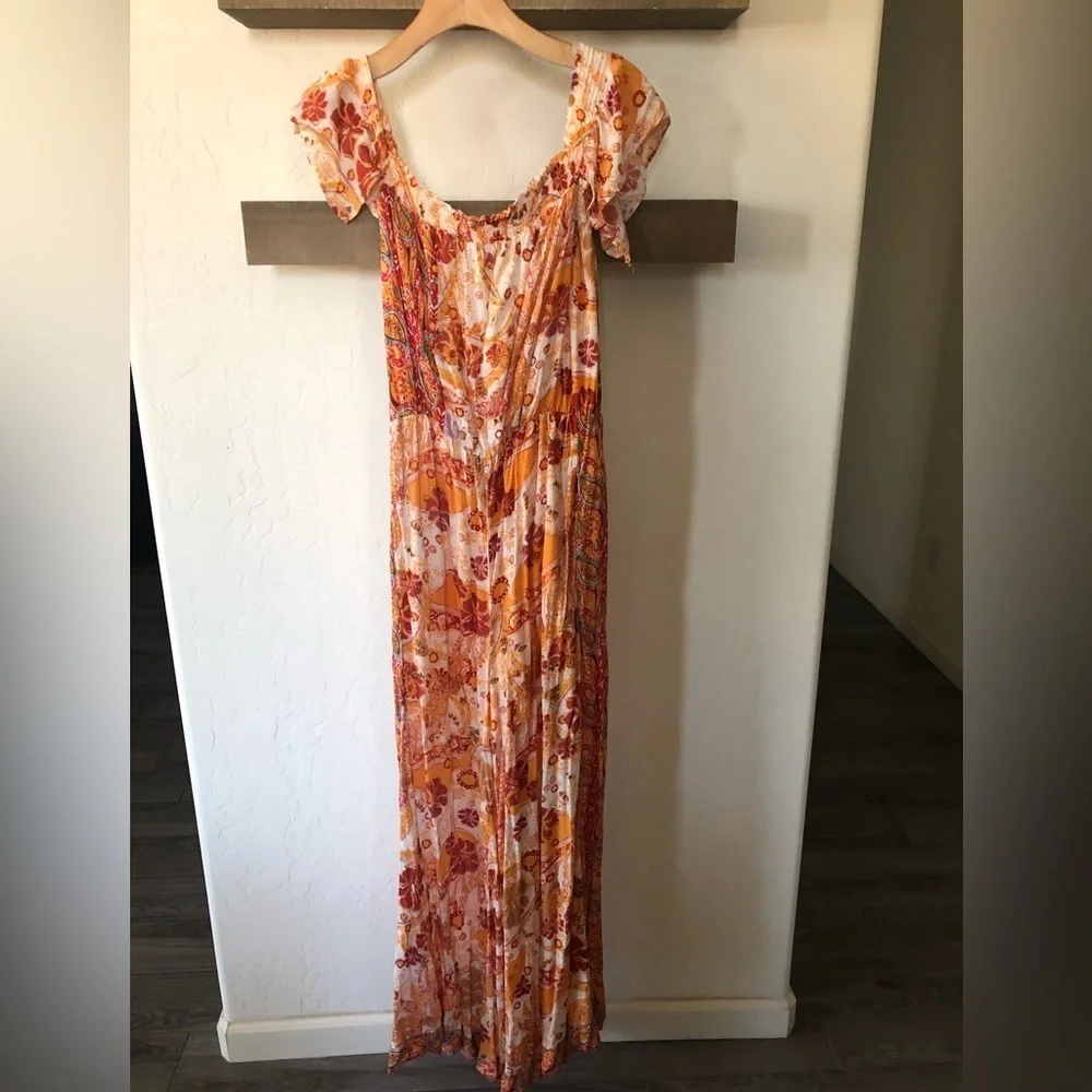 Free People|Carmen Jumpsuit,Boho floral wide leg jumpsuit-off the shoulders••• - Picture 11 of 15